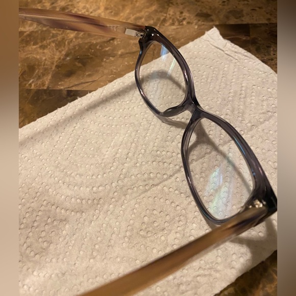 🇮🇹Dior~Transparent Brown Shiny Lightweight Eyeglass Frames Silver Logo/Details - Picture 8 of 14